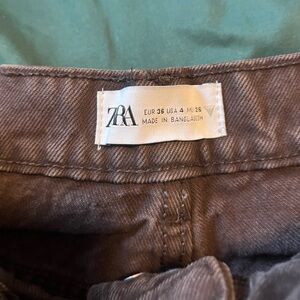 high waisted brown zara jeans